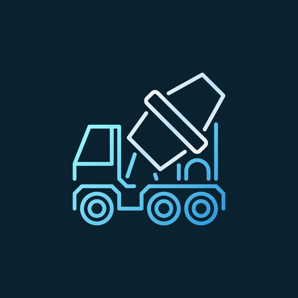 Concrete Mixer Truck vector concept colorful outline icon