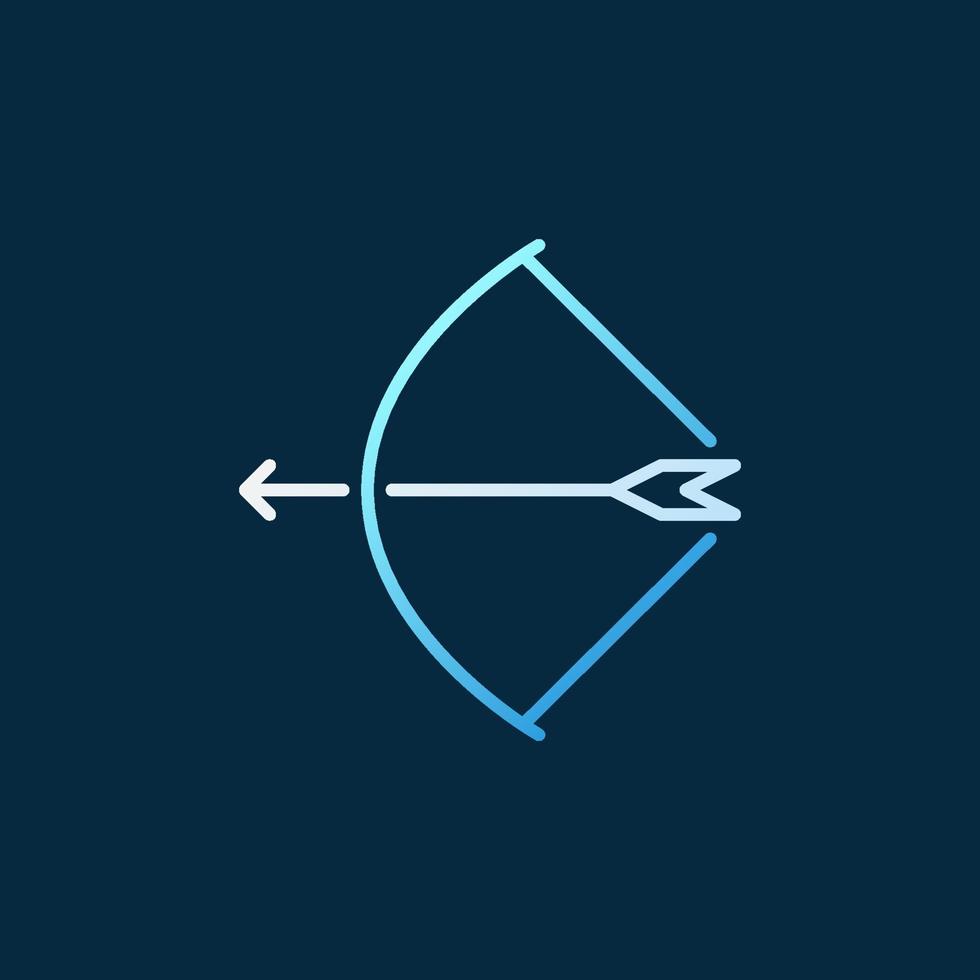 Bow with Arrow vector colored concept linear icon or logo