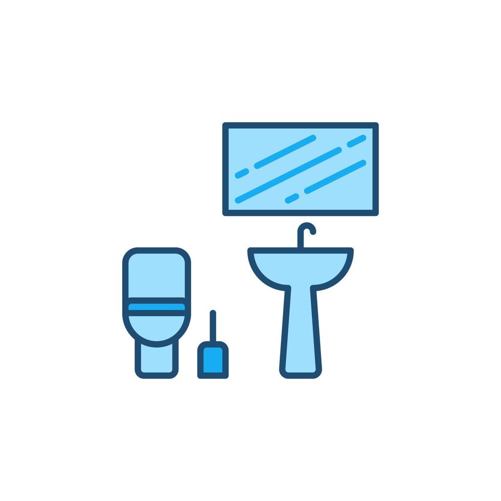 Bathroom concept blue vector icon or design element