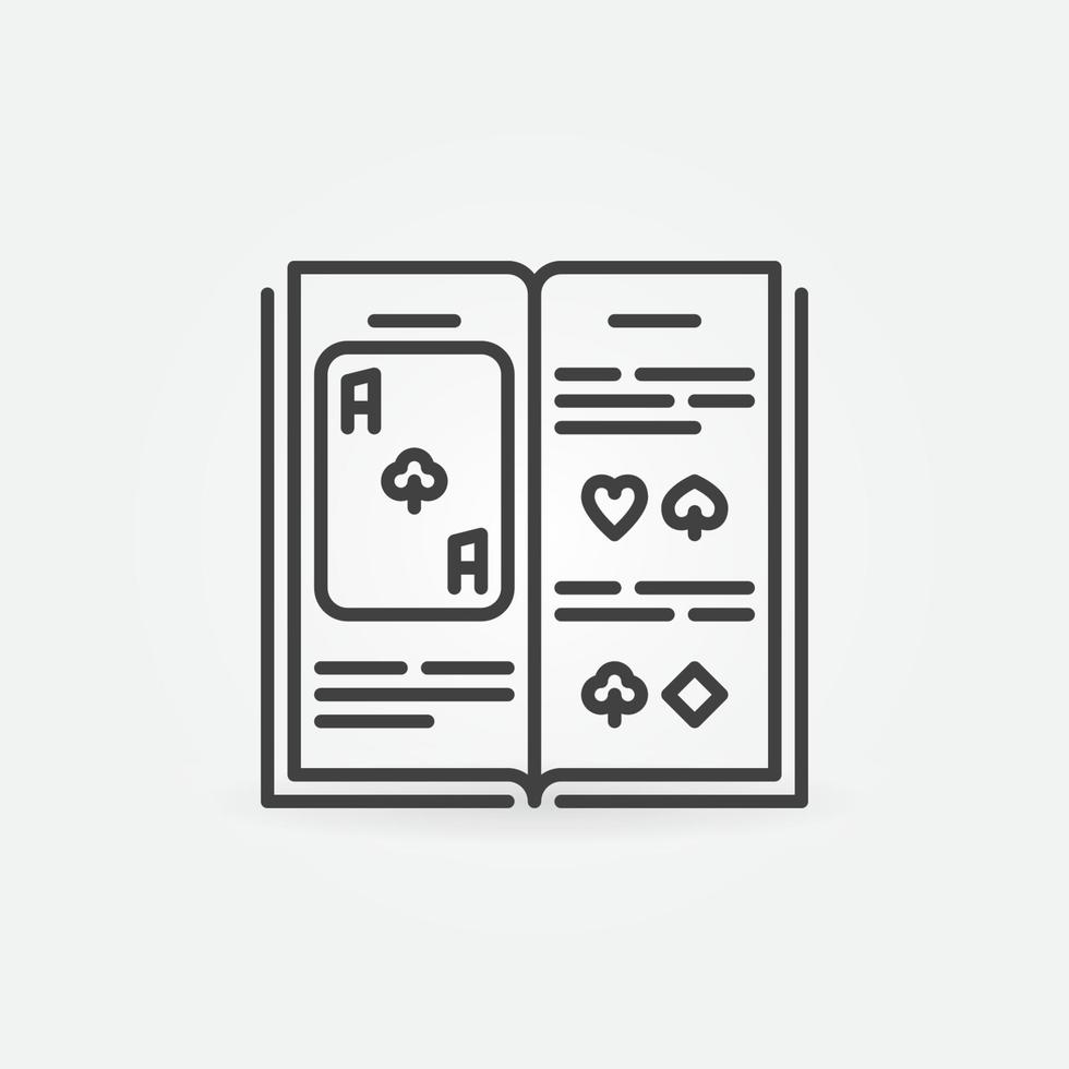 Poker Book concept vector icon in thin line style