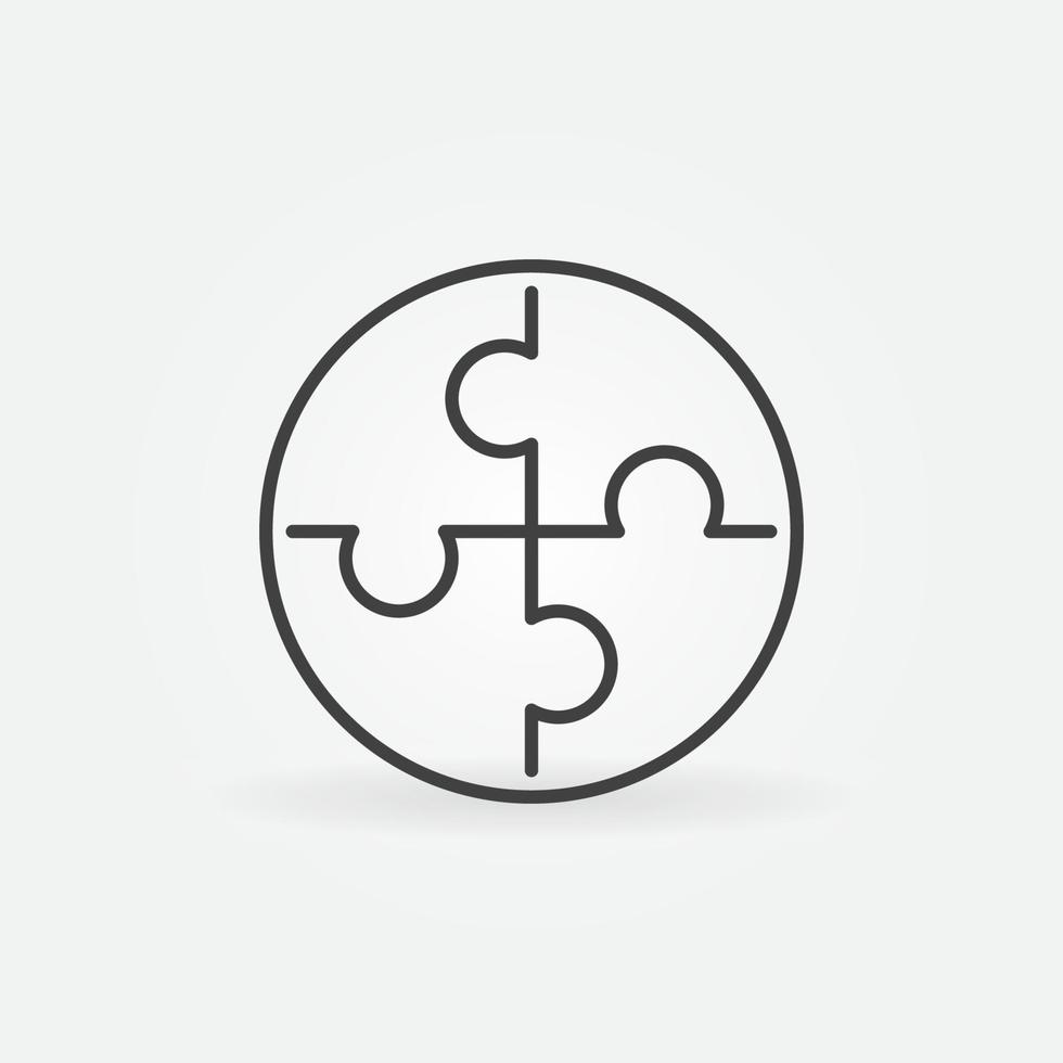 Puzzle linear vector concept circular icon