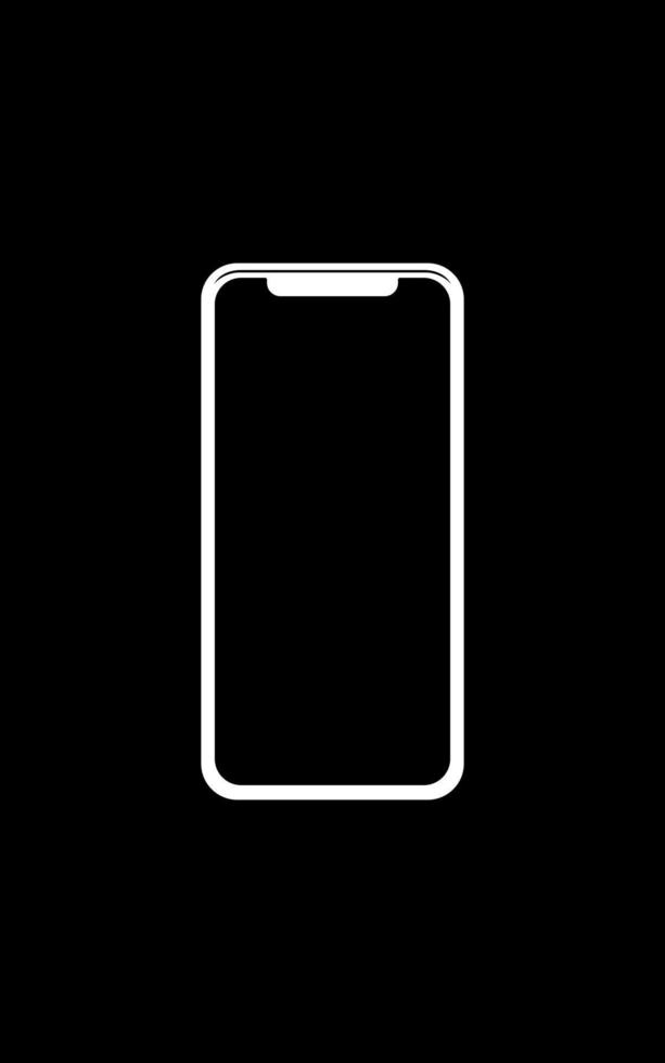 Front View of the Smartphone Silhouette for mock up with blank screen. Vector Illustration