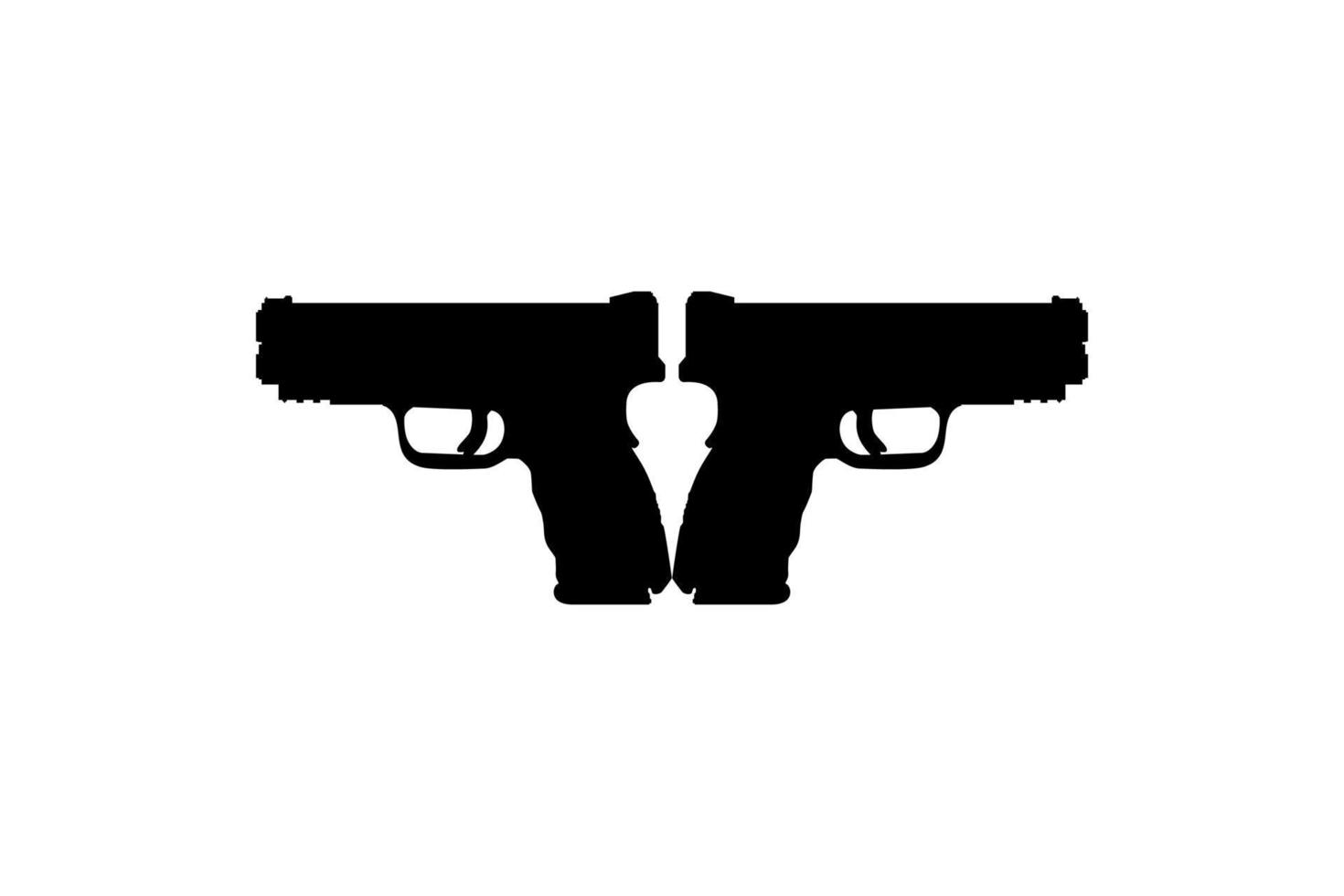 Silhouette of Gun Pistol for Logo, Pictogram, Website or Graphic Design Element. Vector Illustration