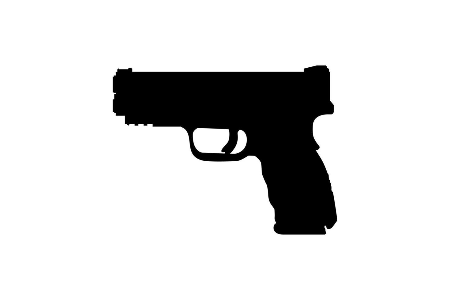 Silhouette of Gun Pistol for Logo, Pictogram, Website or Graphic Design Element. Vector Illustration