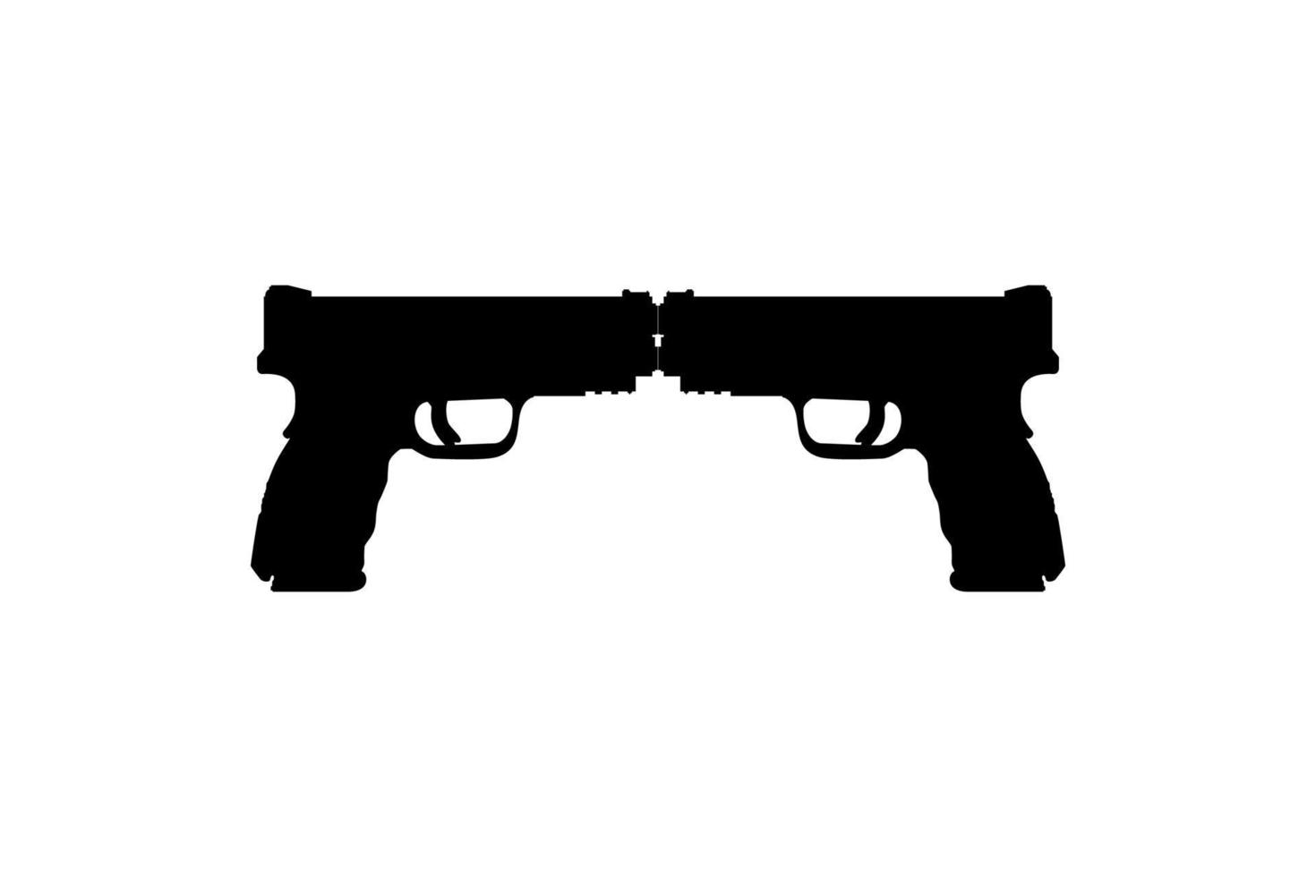 Silhouette of Gun Pistol for Logo, Pictogram, Website or Graphic Design Element. Vector Illustration