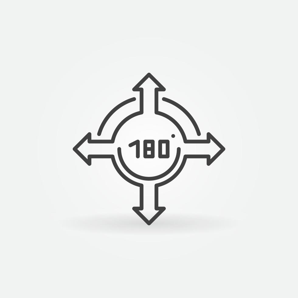 Arrows with 180 degrees outline vector concept icon