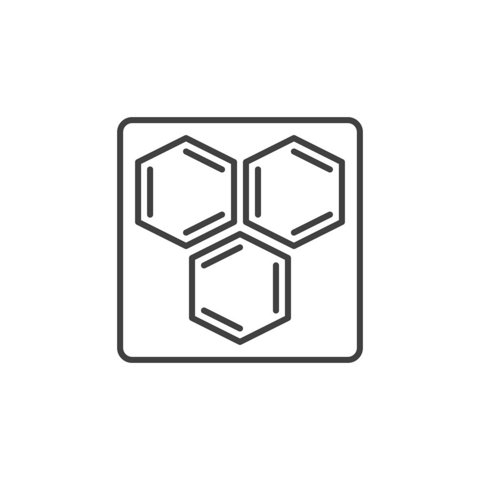 icono de concepto de contorno de vector de elemento químico o molécula