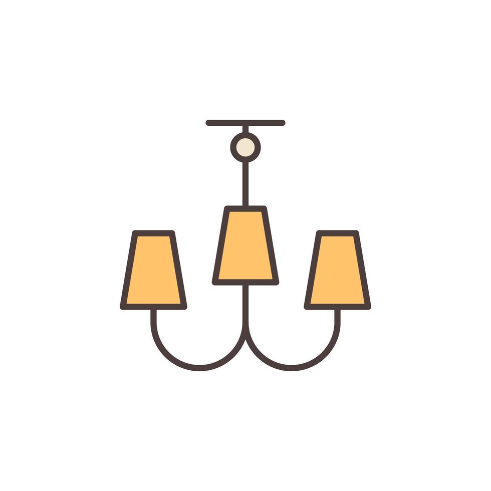 Chandelier vector concept modern colored icon or symbol