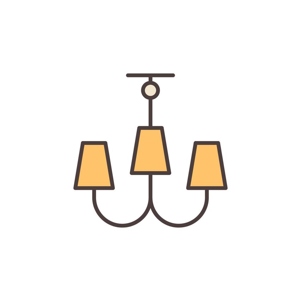 Chandelier vector concept modern colored icon or symbol