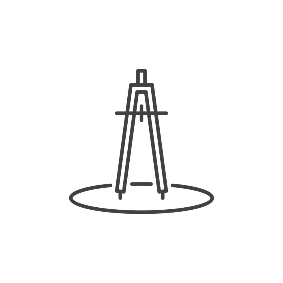 Compass vector drawing tool concept linear icon or sign