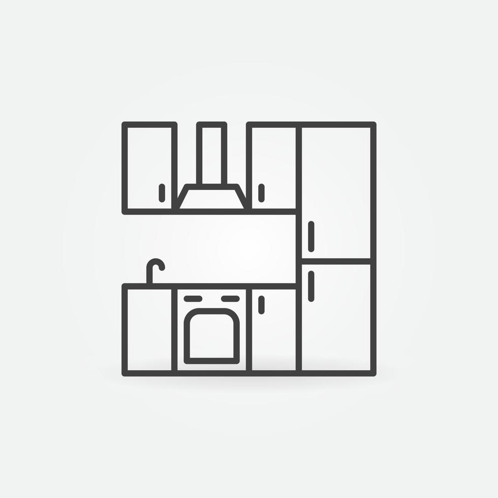 Kitchen vector thin line concept icon or symbol