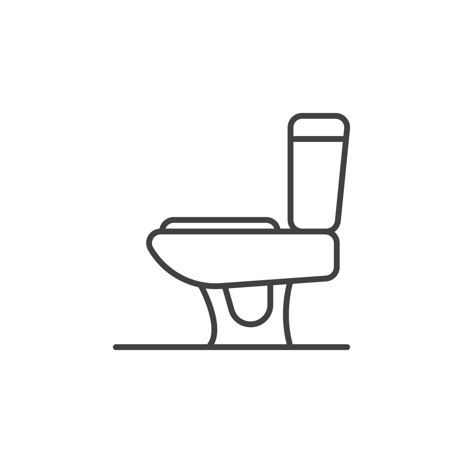 Toilet vector concept outline icon. Side view 13091991 Vector Art at