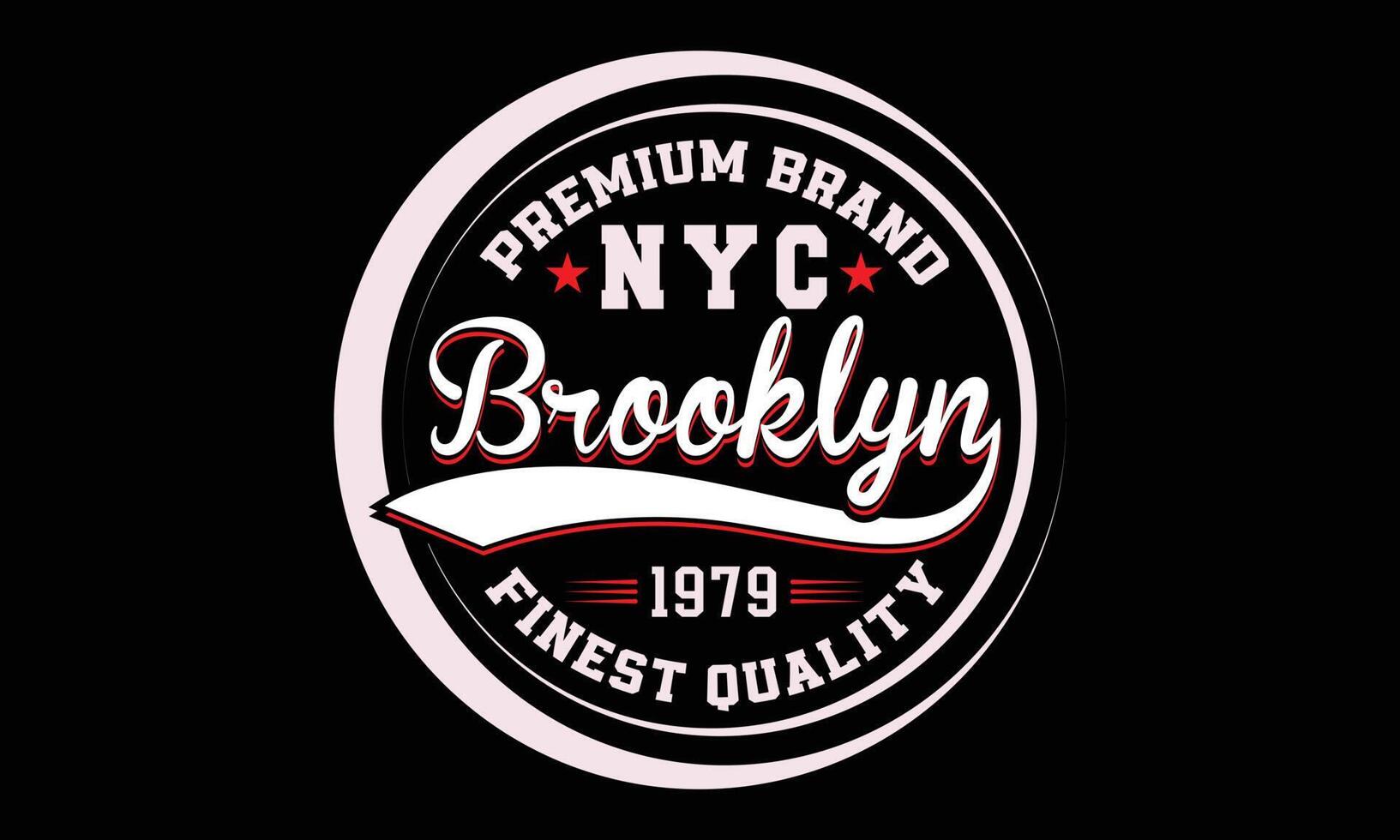 NYC Brooklyn typography T-shirt Design and Vector Illustration.