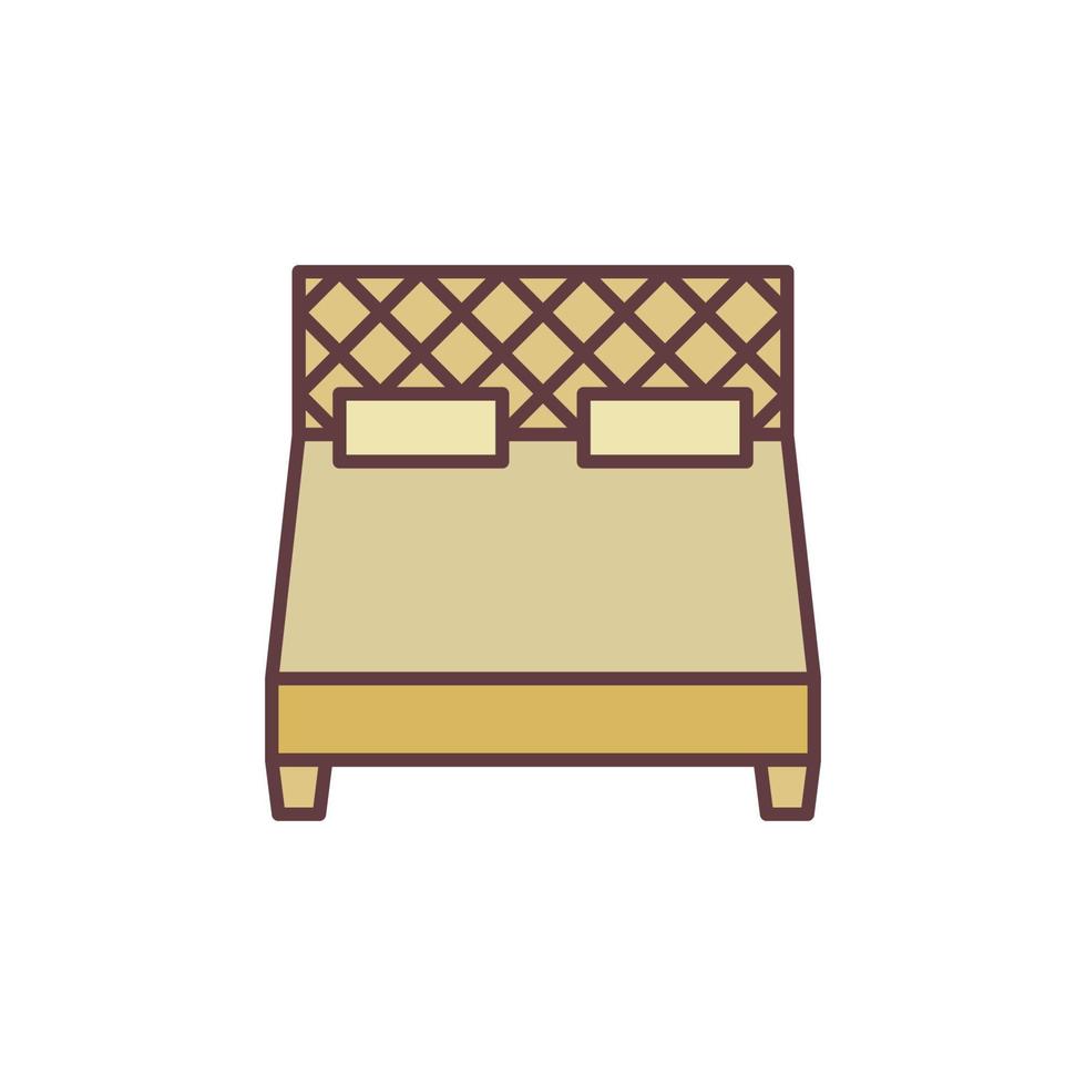 King Double Bed concept colored creative icon vector