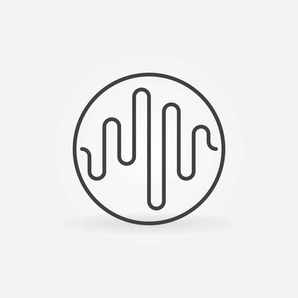 Music Sound Wave in Circle linear vector concept icon