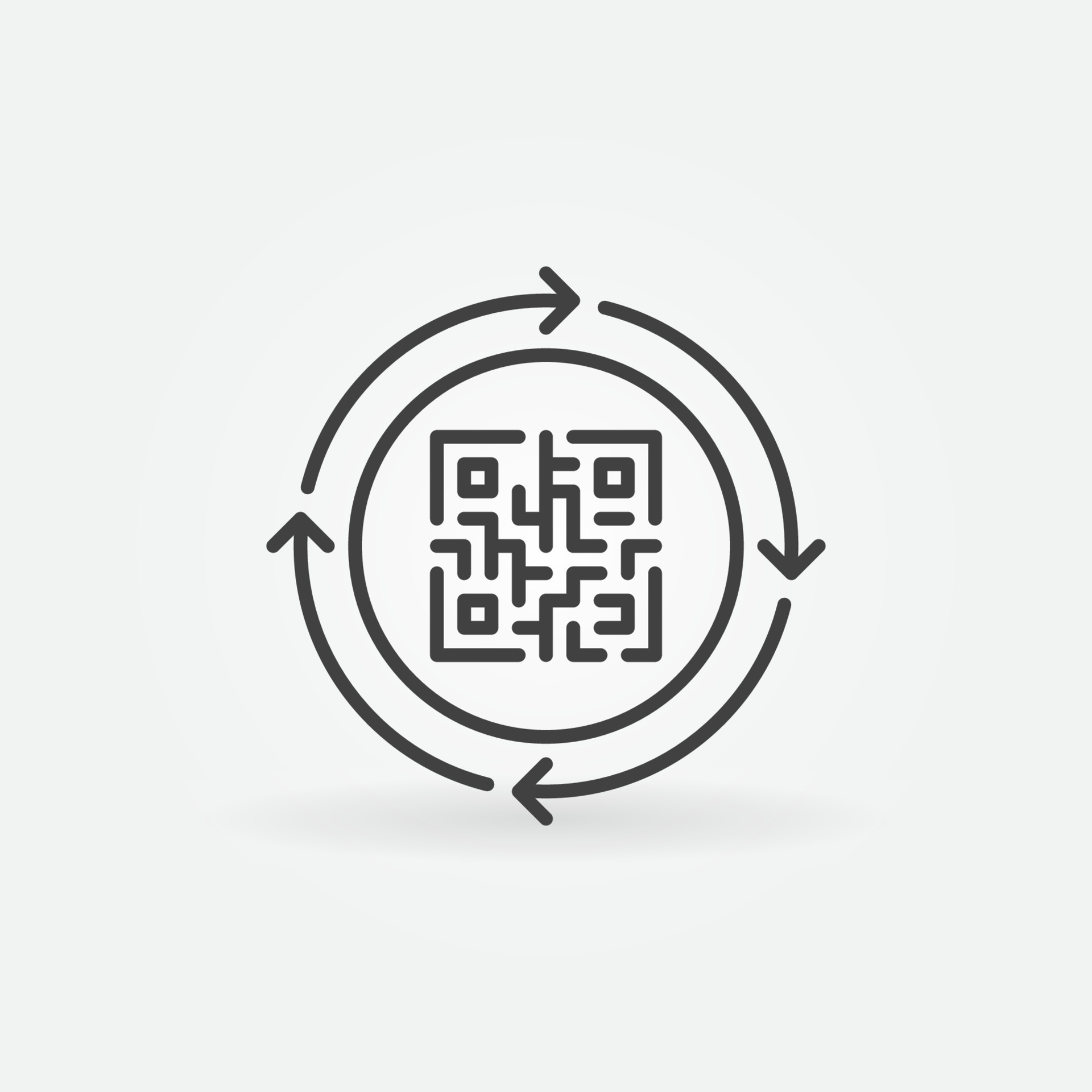 QR Code with Round Arrows outline vector concept icon 13092063 Vector ...