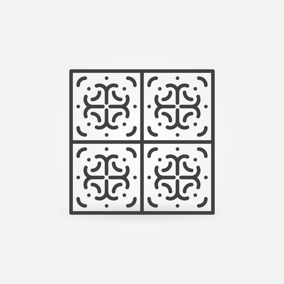 Tiles outline vector concept cute icon