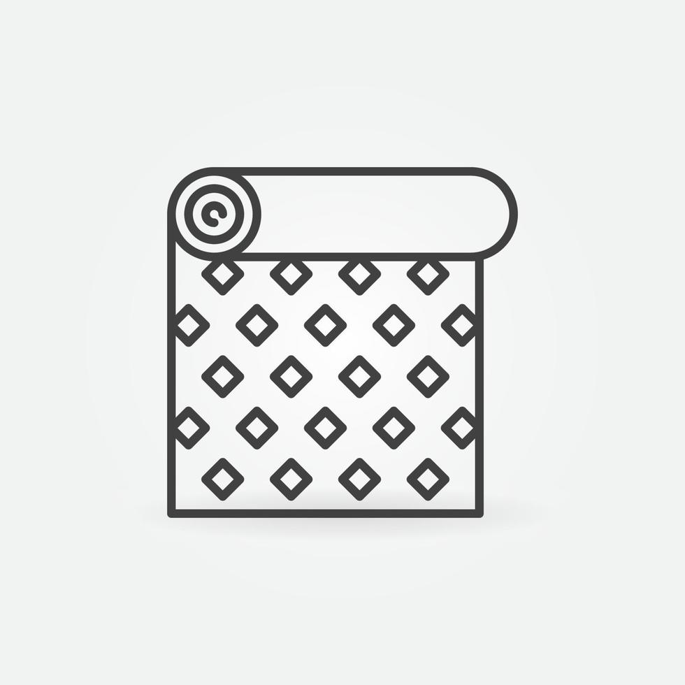 rollo de papel tapiz con patrón creativo icono de vector lineal