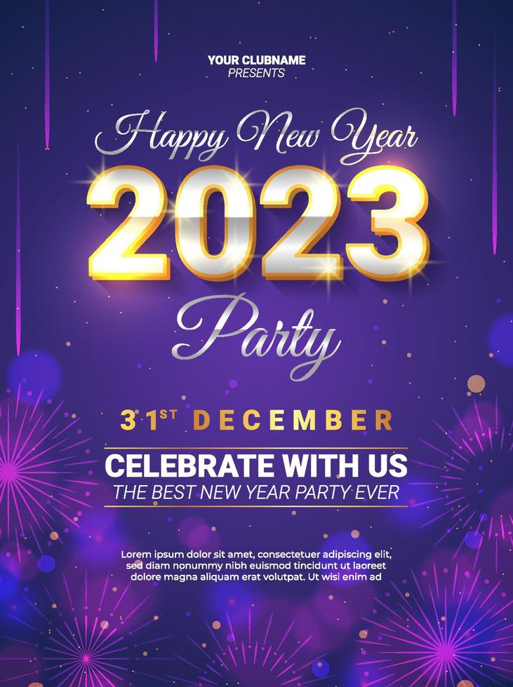 New Year Party Poster Template vector