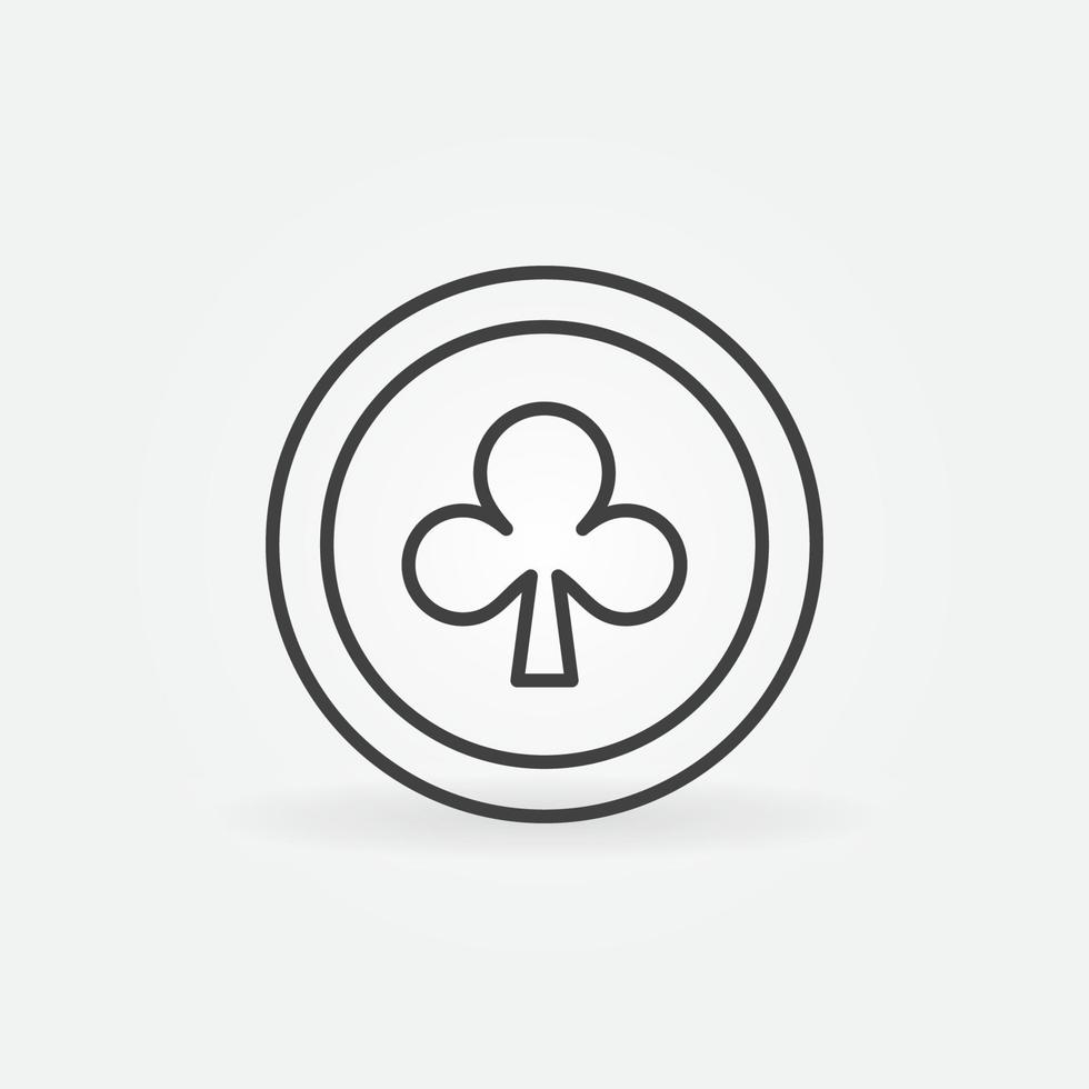 Clubs Card Suit vector simple icon in outline style 13092153 Vector Art at Vecteezy