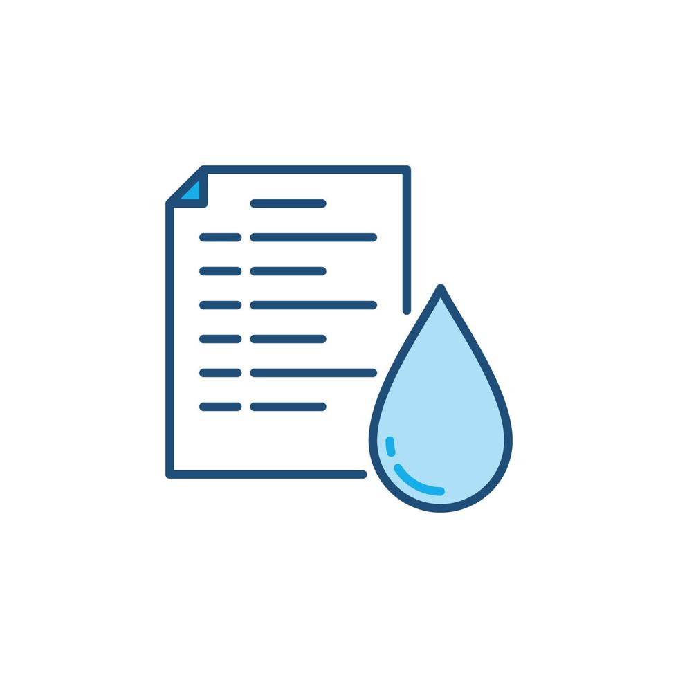 Utility Bill for Water vector concept colored icon