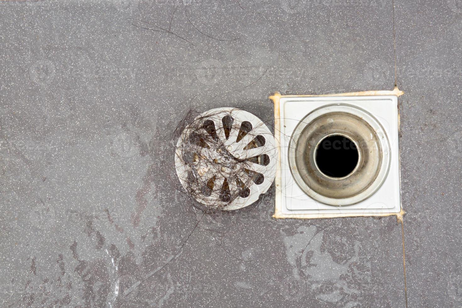 Floor drain To filter waste in the bathroom photo