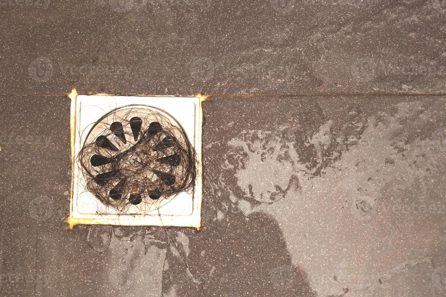 Floor drain To filter waste in the bathroom photo