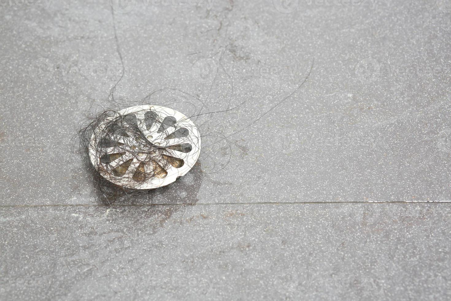 Floor drain To filter waste in the bathroom photo