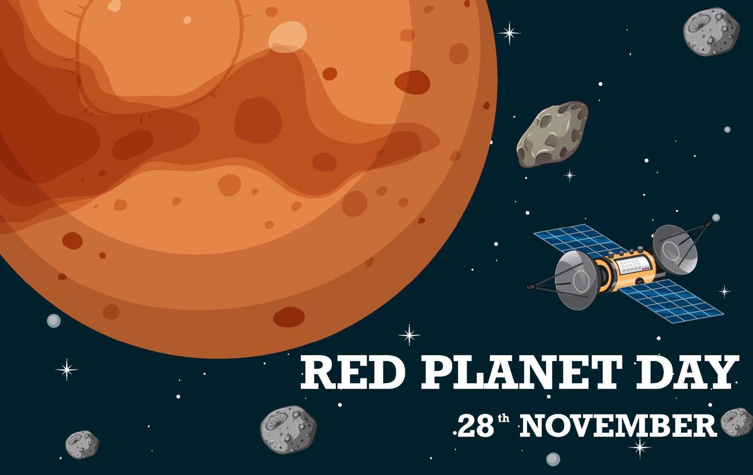 Red Planet Day Poster Template vector