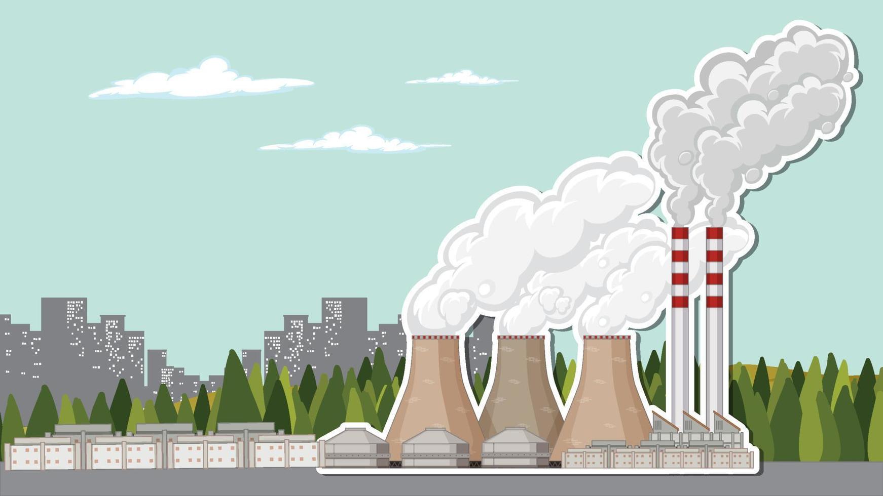 Industrial Plant Background Vector