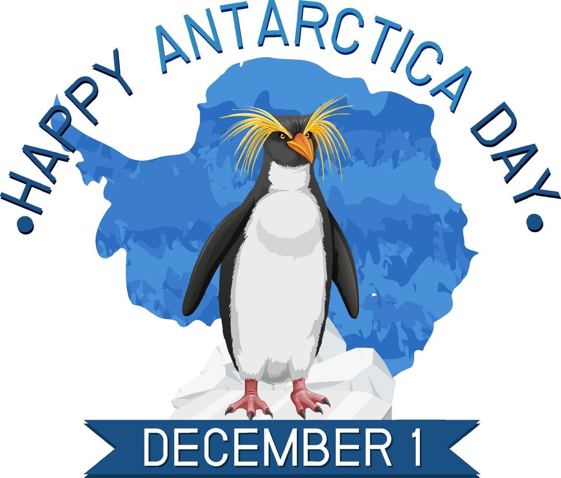 Antarctica day poster template vector