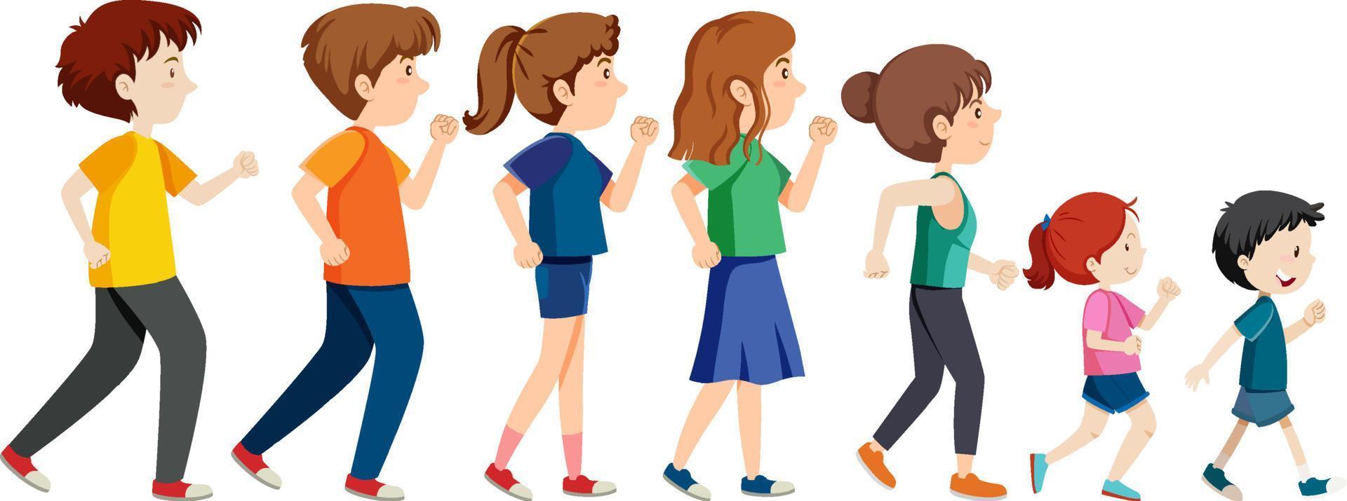 People walking backward cartoon vector