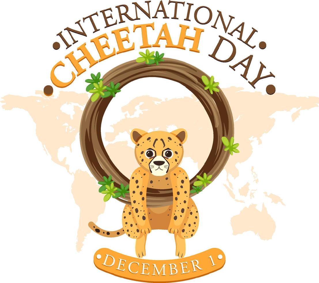 International cheetah day poster template vector