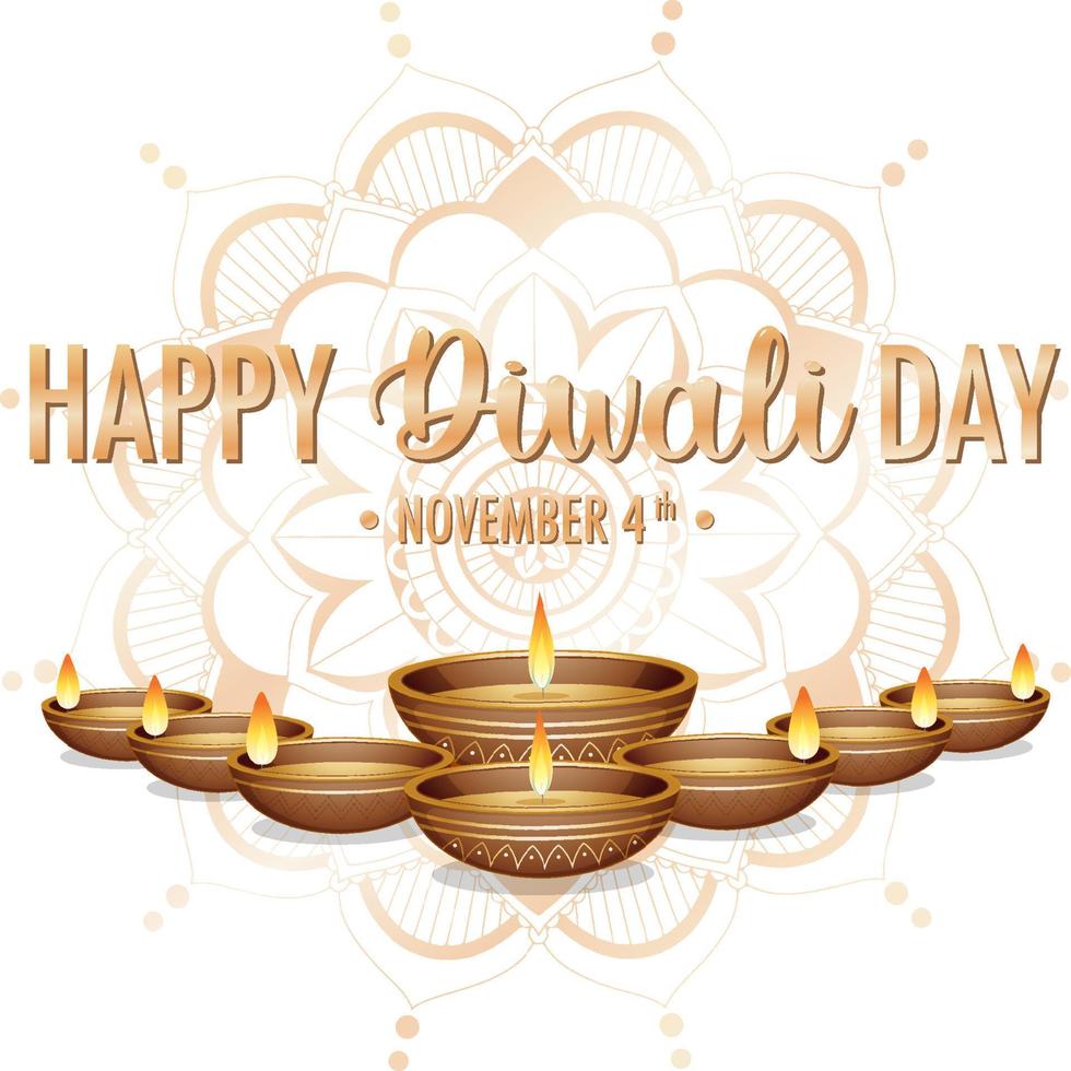 Happy Diwali Day Logo Design vector