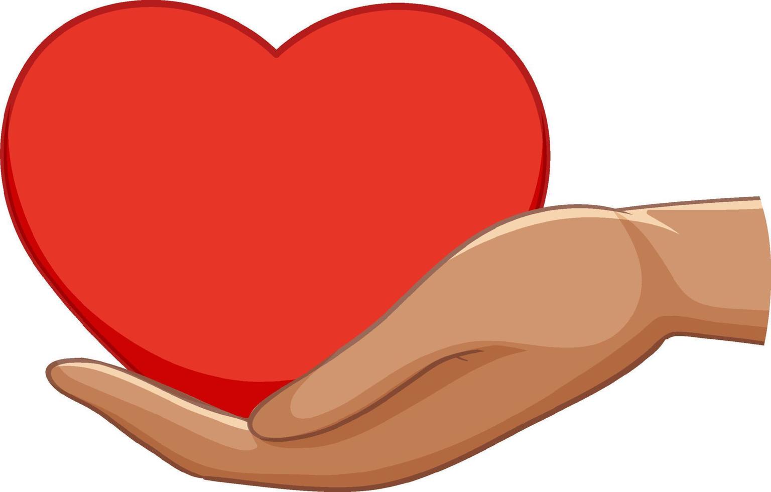 Red heart on hand vector