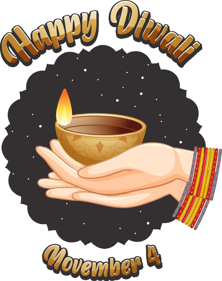 Happy Diwali Festival of Lights vector