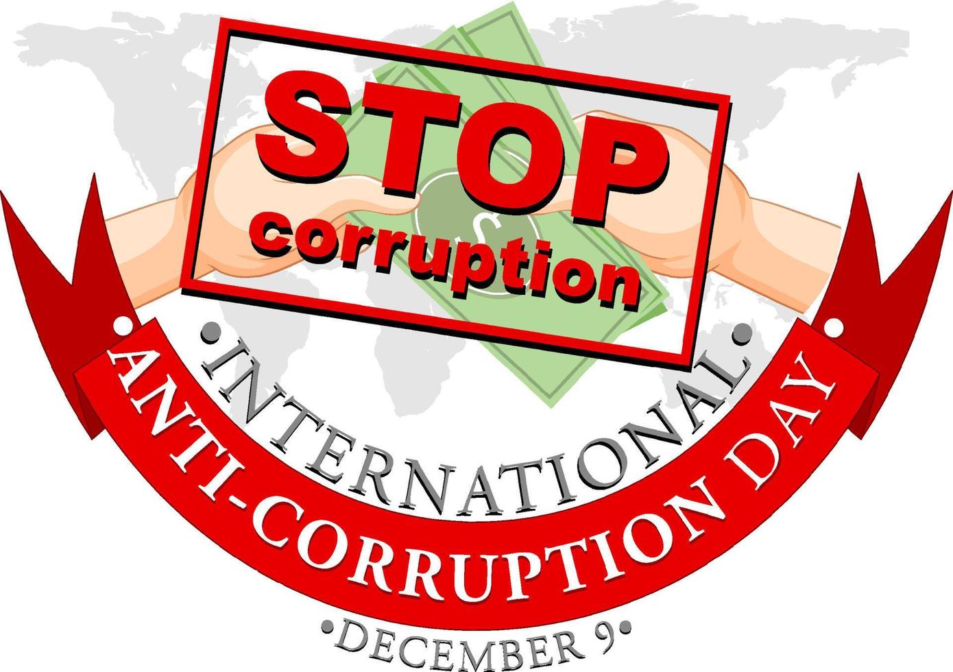 International Anti corruption day poster design vector