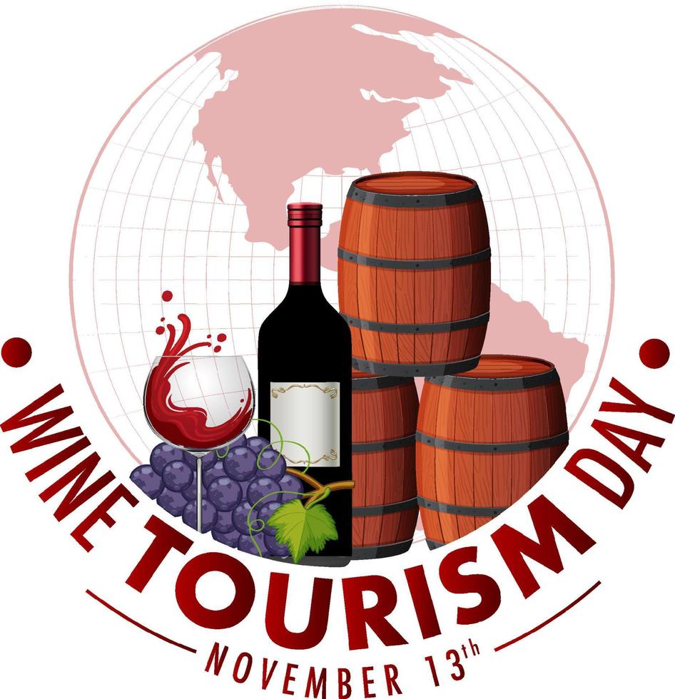 Wine Tourism Day Poster Template vector