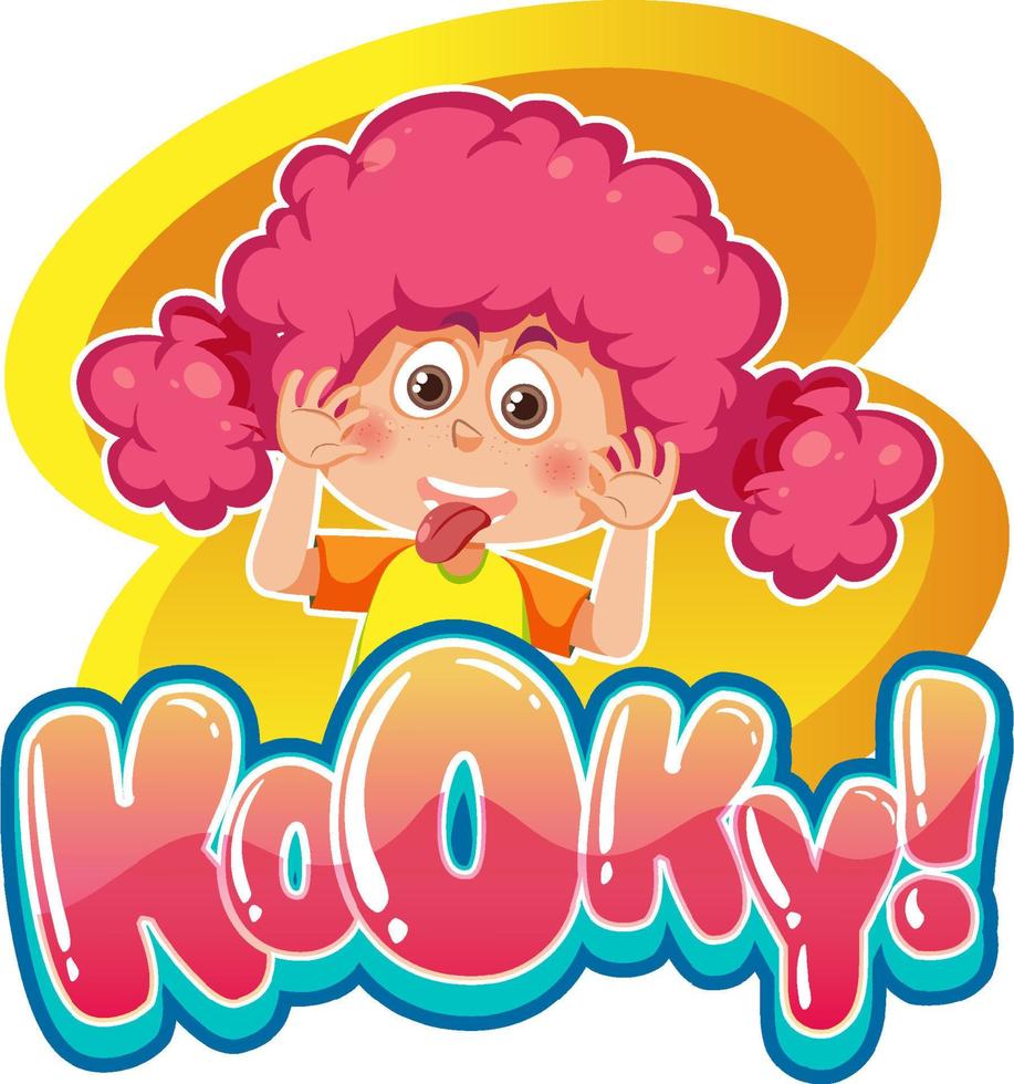 Playful cartoon character with kooky word expression vector