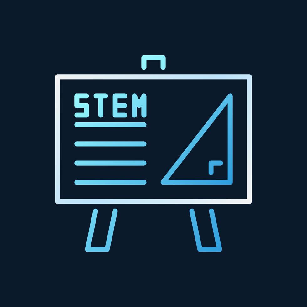 STEM Whiteboard vector outline icon on dark background