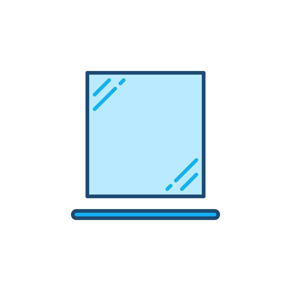 Shelf and Bathroom Mirror vector concept colored icon