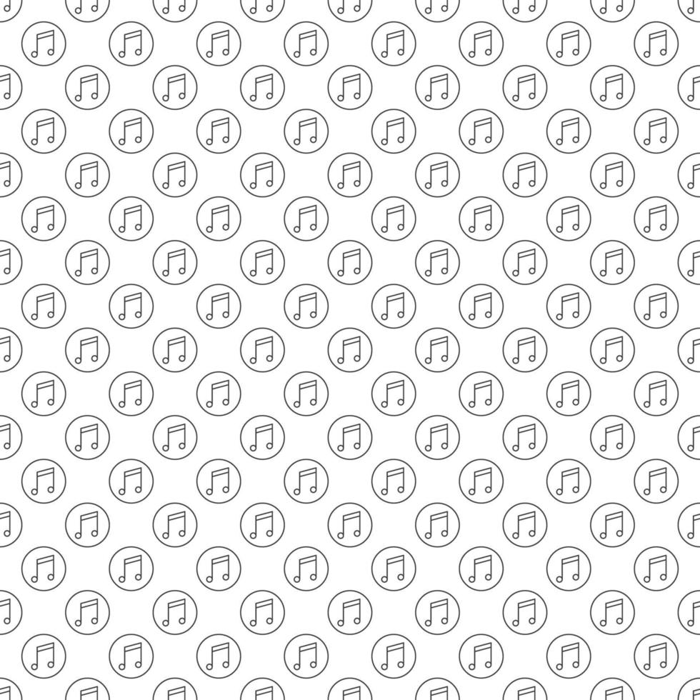 Musical Note in Circle seamless pattern - vector background