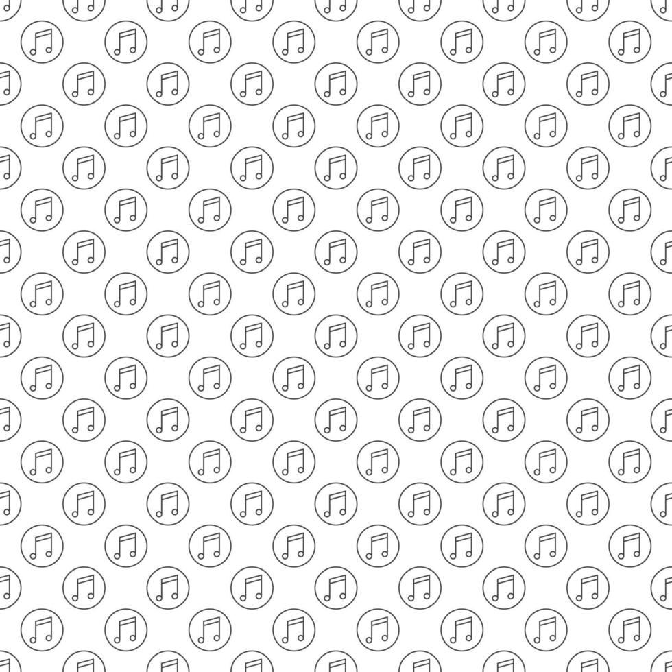 Musical Note in Circle seamless pattern - vector background