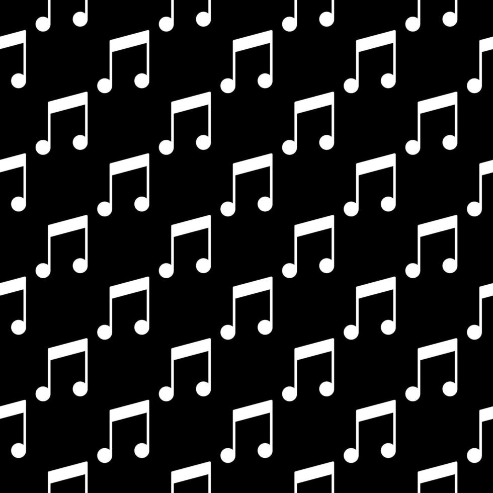 Musical Note vector seamless pattern on dark background