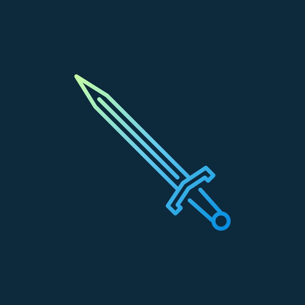 Sword vector colored icon or symbol in thin line style