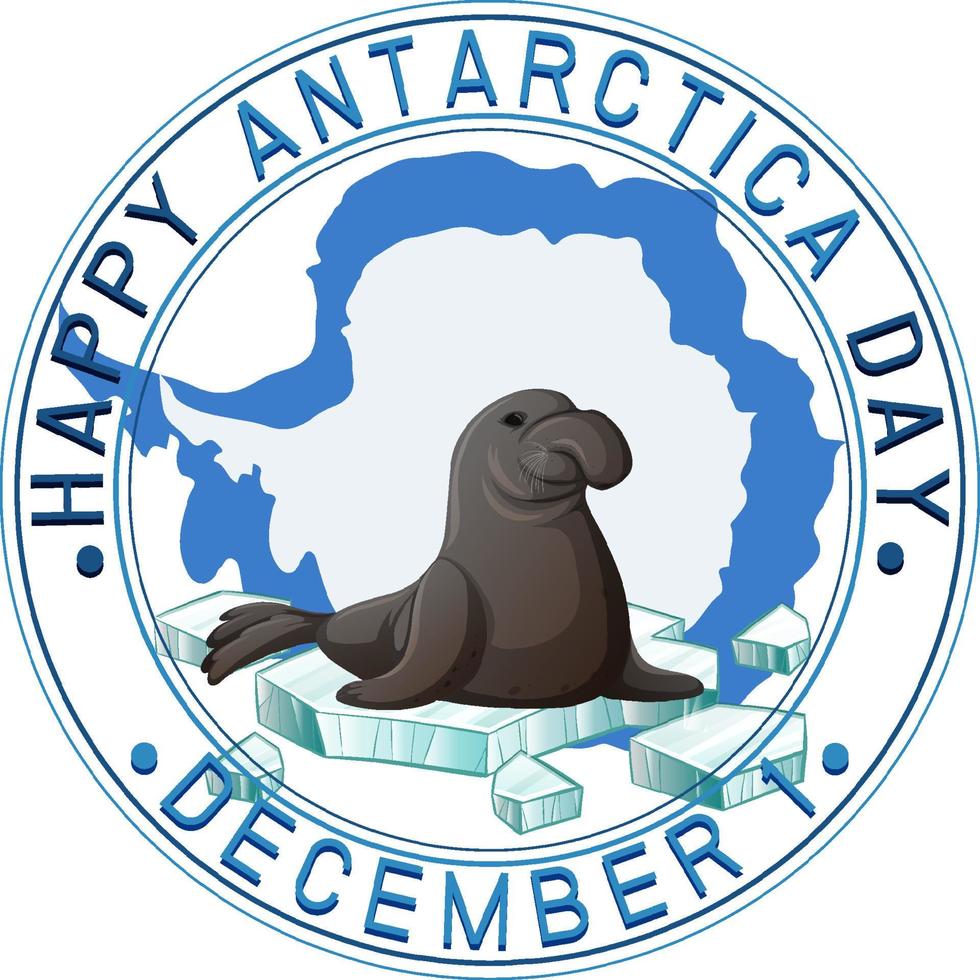 Antarctica day poster template vector