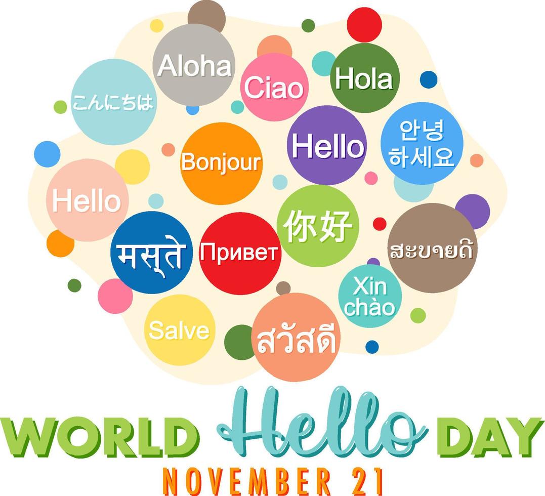 World hello day banner design vector