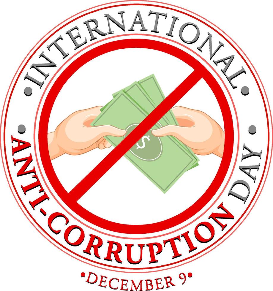 International Anti corruption day poster design vector