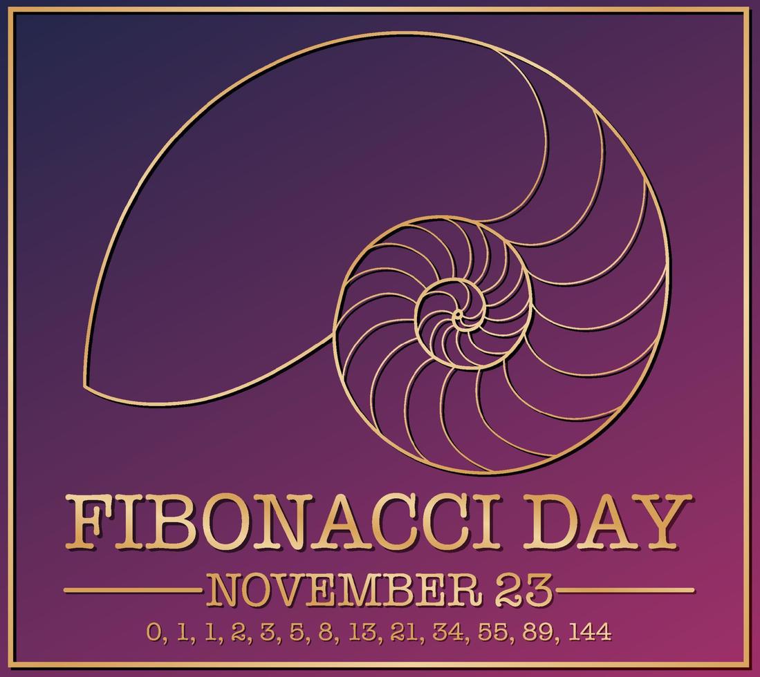 Fibonacci day poster design vector