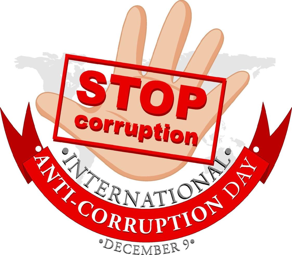 International Anti corruption day poster design vector